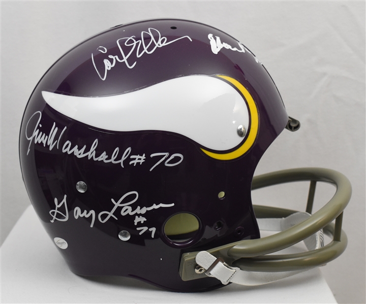 Purple People Eaters Autographed Minnesota Vikings Full Size Suspension Helmet
