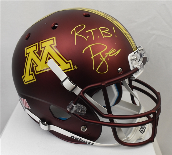 PJ Fleck Autographed Minnesota Gophers Full Size Replica Helmet