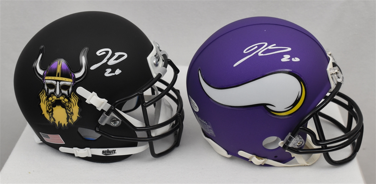 Jeff Gladney Minnesota Vikings Lot of 2 Autographed Mini Helmets