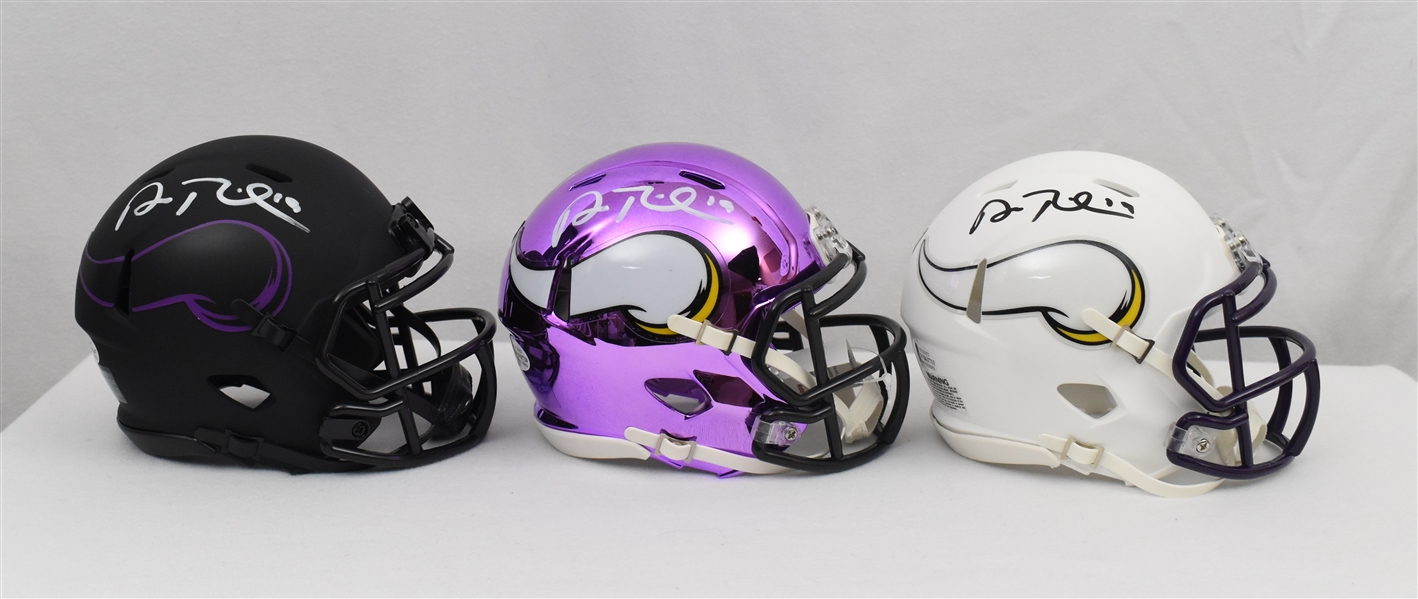 Adam Thielen Minnesota Vikings Lot of 3 Autographed Mini Helmets