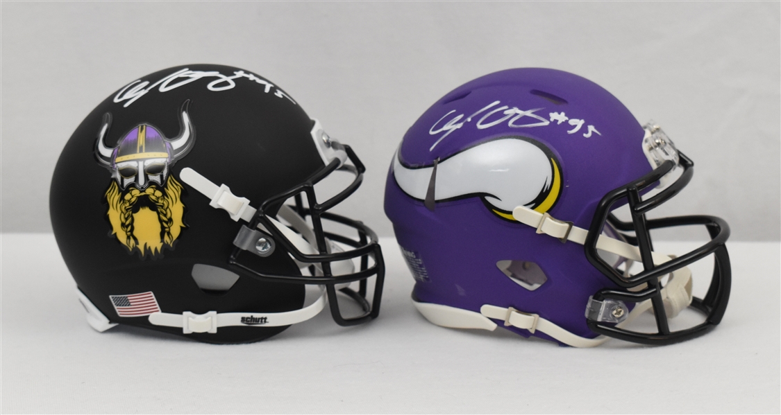 Ifeadi Odenigbo Minnesota Vikings Lot of 2 Autographed Mini Helmets