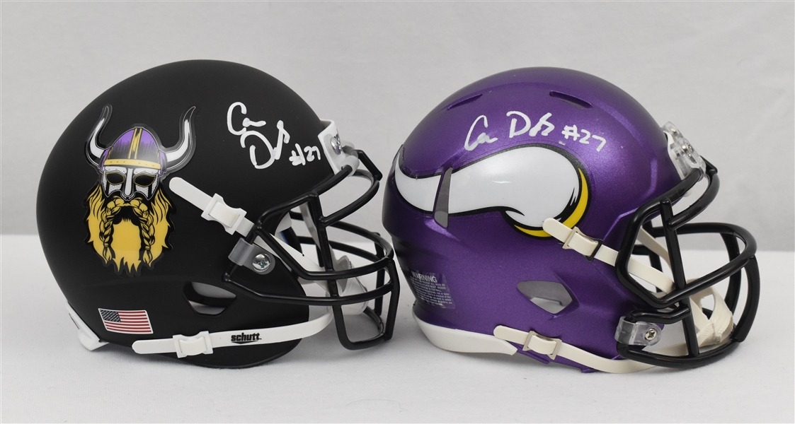 Cam Dantzler Minnesota Vikings Lot of 2 Autographed Mini Helmets