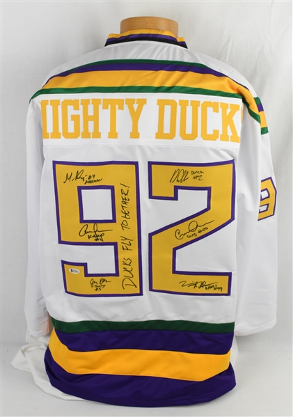 Anaheim Mighty Ducks Team Signed White Jersey
