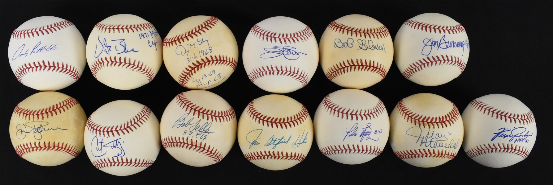 Collection 13 of Autographed Pitchers Baseballs 