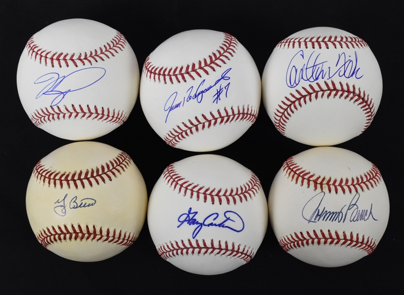 Collection of 6 Autographed HOF Catchers Baseballs 