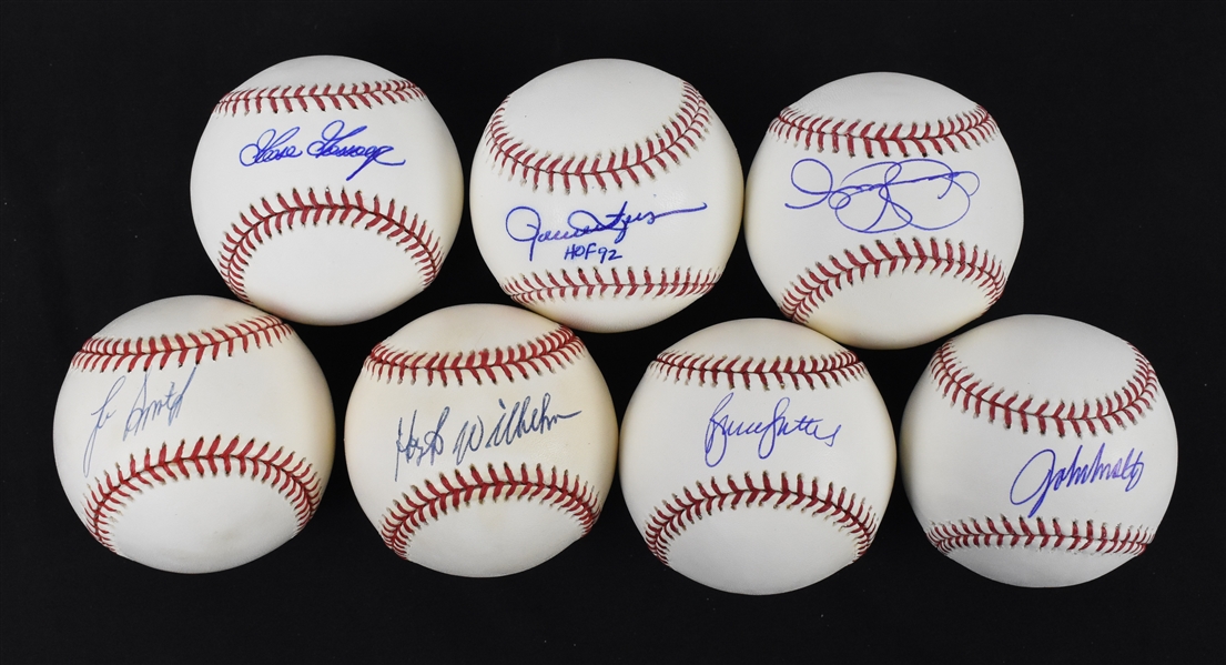 Collection of 7 Autographed HOF Relief Pitchers Baseballs 