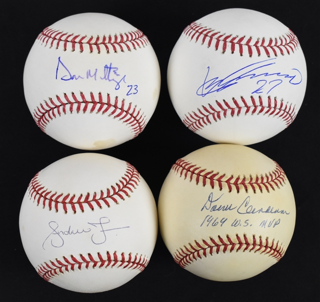 Collection of 4 Autographed Baseballs w/Don Mattingly