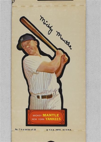 Mickey Mantle 1968 Topps Action All-Star Sticker #7 Complete Unperforated Panel *RARE*