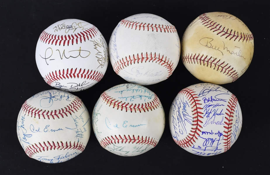 Collection Lot of 6 Autographed Baseballs