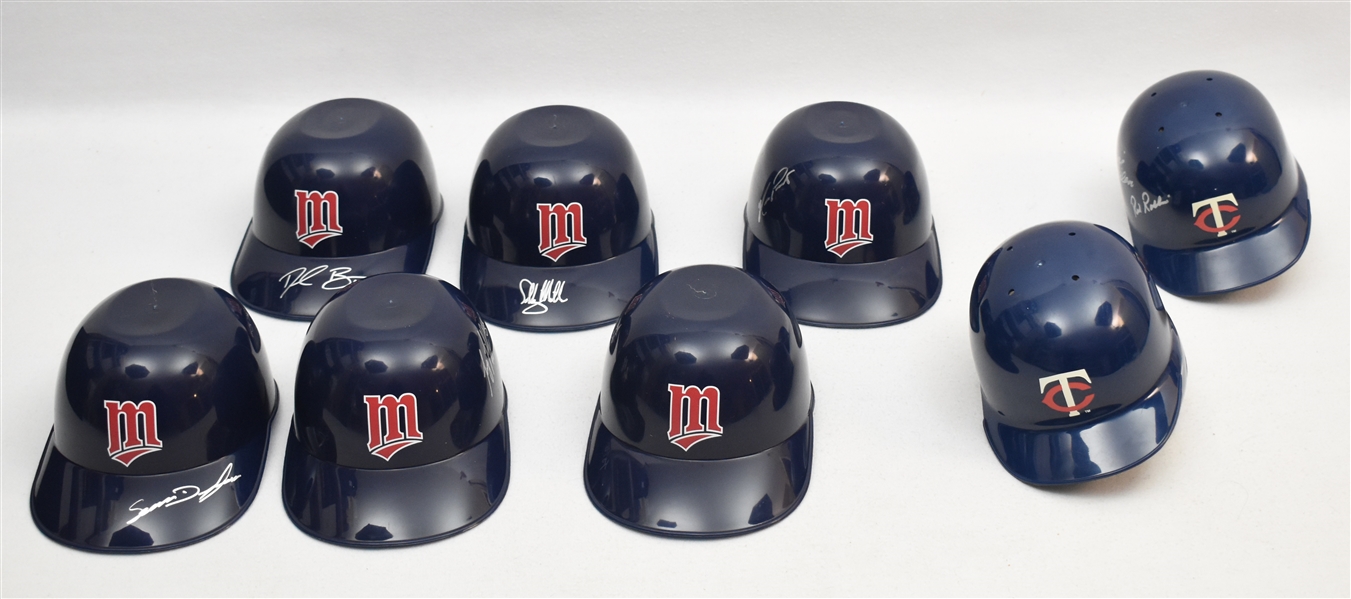 Minnesota Twins Lot of 8 Autographed Mini Helmets