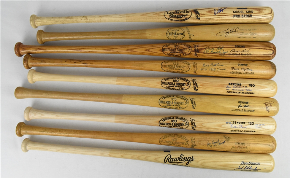 Minnesota Twins Collection of 26 Autographed & Game Used 1960s Bats 