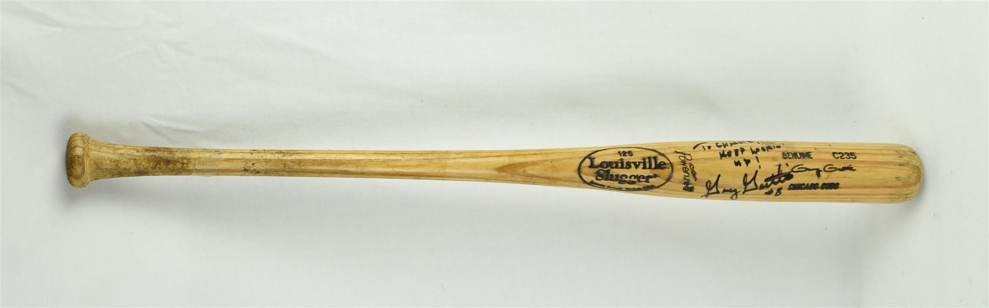 Gary Gaetti Minnesota Twins Game Used Bat Signed & Inscribed to Charlie Sheen