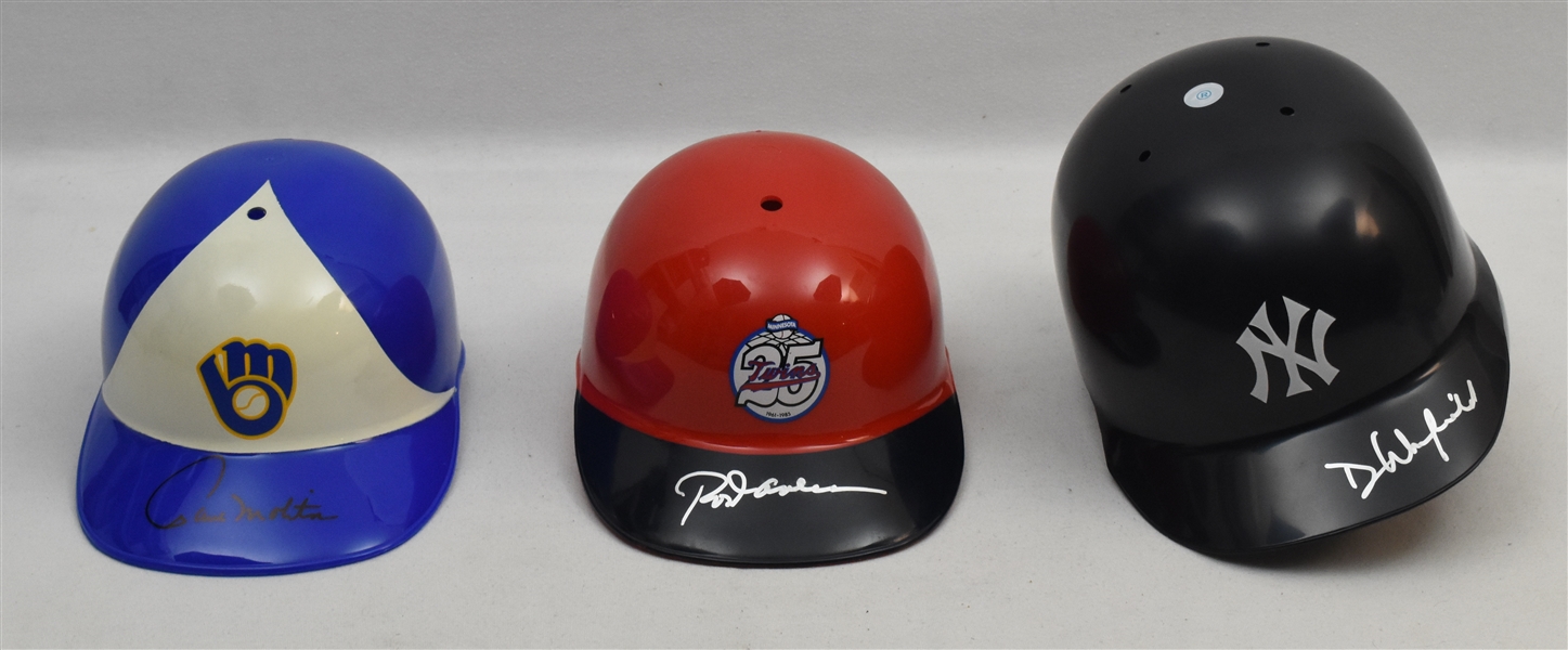 Rod Carew Dave Winfield & Paul Molitor Autographed Mini Helmets