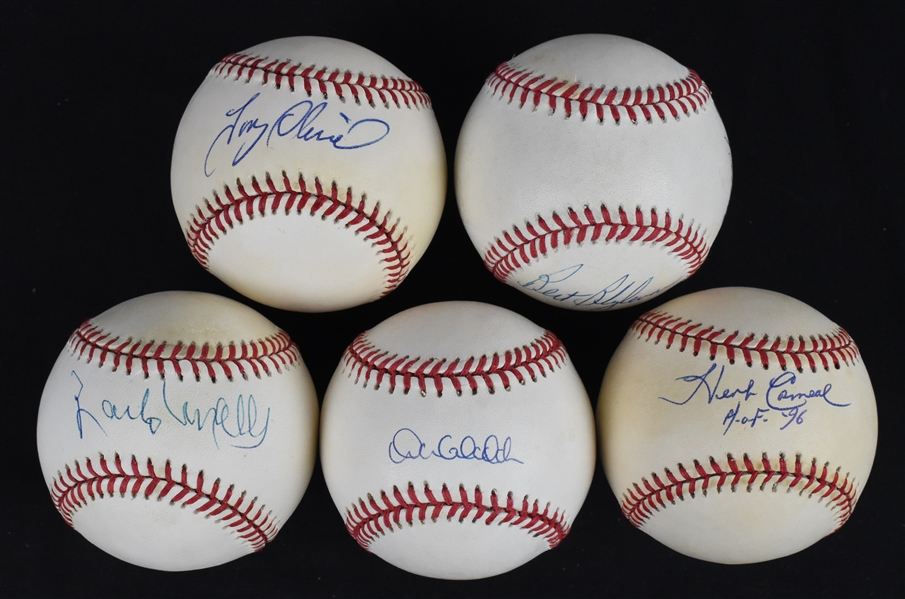 Collection of 5 Minnesota Twins Autographed Baseballs