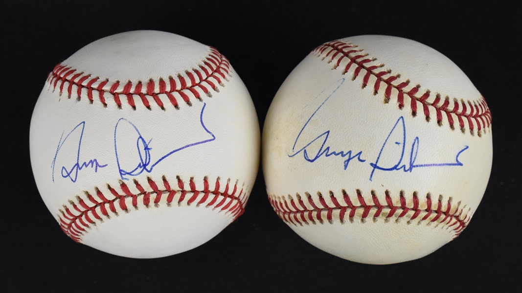 George Steinbrenner Lot of 2 Autographed Baseballs