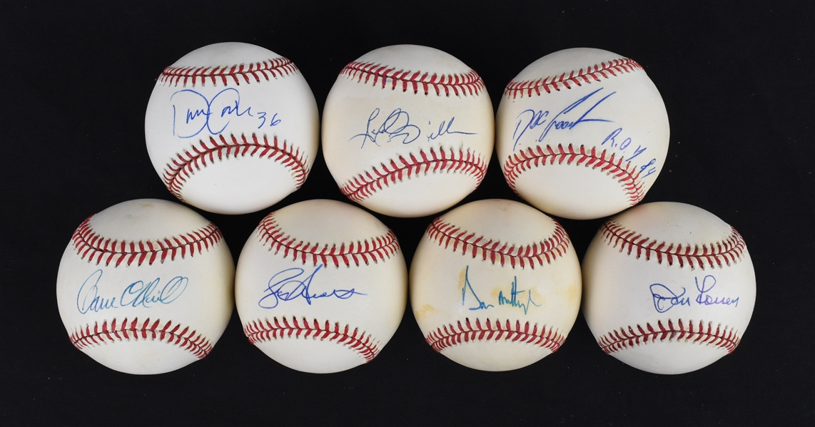 Collection of 7 Autographed Baseballs w/Don Mattingly 