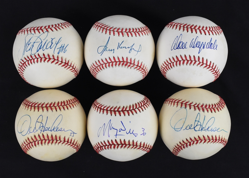 Collection of 6 Autographed Dodgers Baseballs w/Sandy Koufax