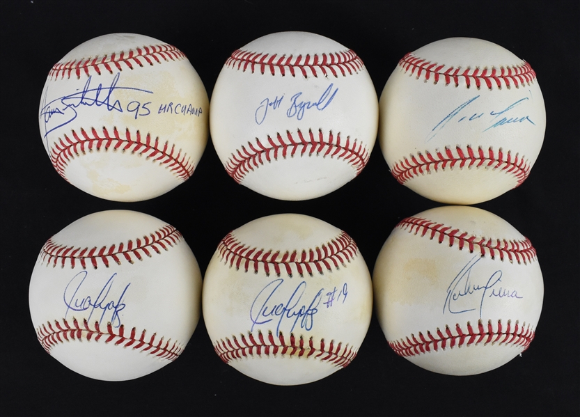 Collection of 6 Autographed Baseballs w/Jose Canseco