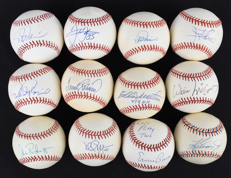 Collection of 12 Autographed 500 HR Club Baseballs w/Ken Griffey Jr.