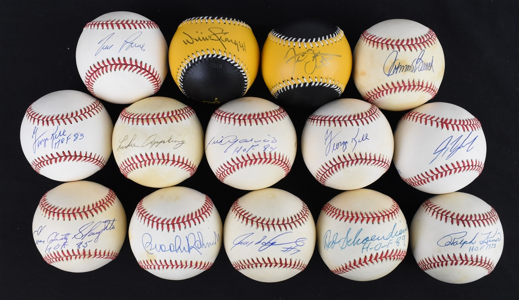 Collection of 14 Autographed Baseballs w/Frank Thomas 