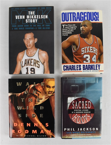 Collection of 4 Autographed Basketball Books w/Charles Barkley