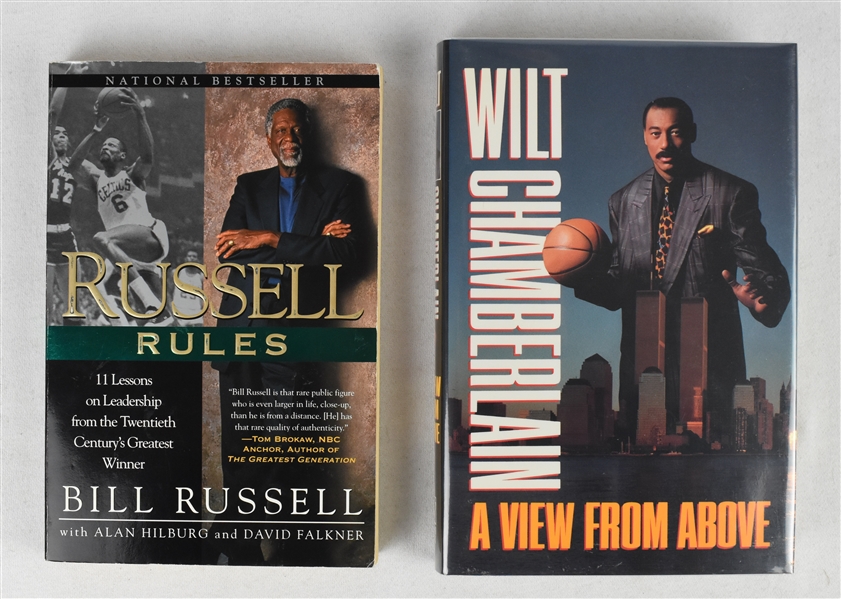 Wilt Chamberlain & Bill Russell Autographed Books