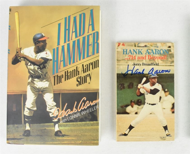 Hank Aaron Lot of 2 Autographed Books