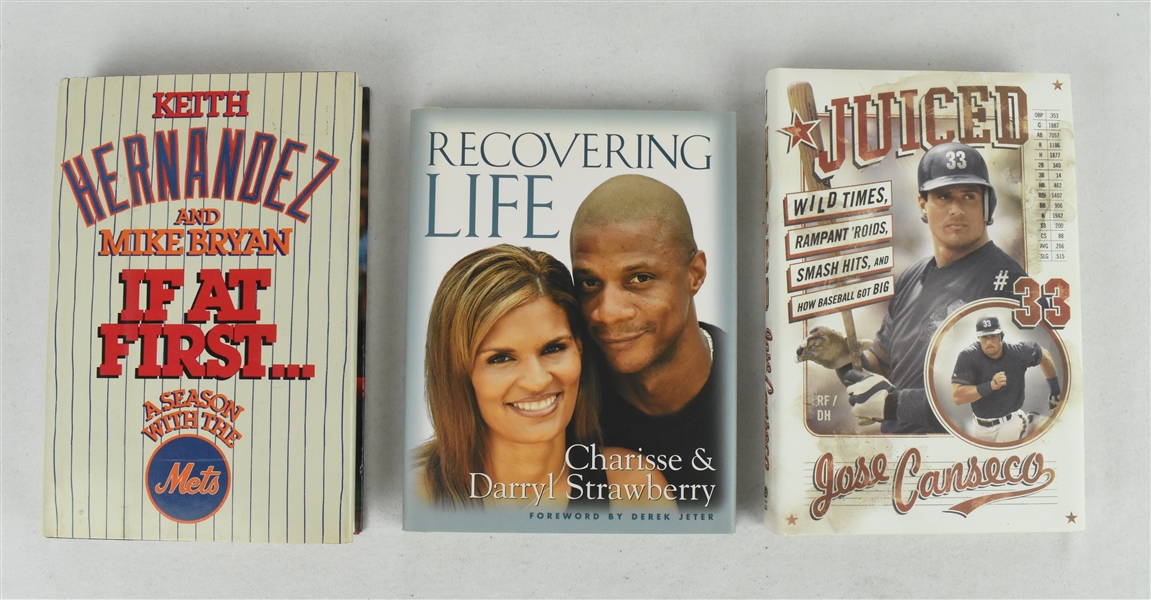 Jose Canseco Darryl Strawberry & Keith Hernandez Autographed Books