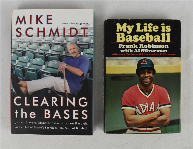 Mike Schmidt & Frank Robinson Lot of 2 Autographed Books