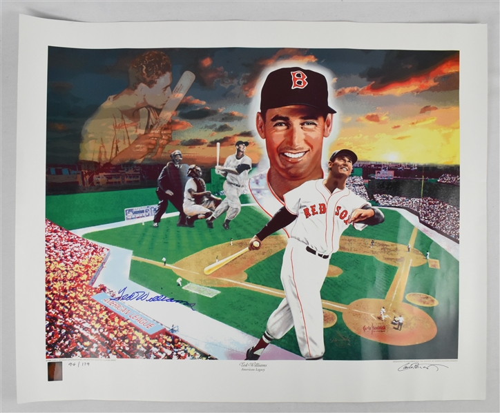 Ted Williams Autographed 1942 Triple Crown Lithograph #94/179  