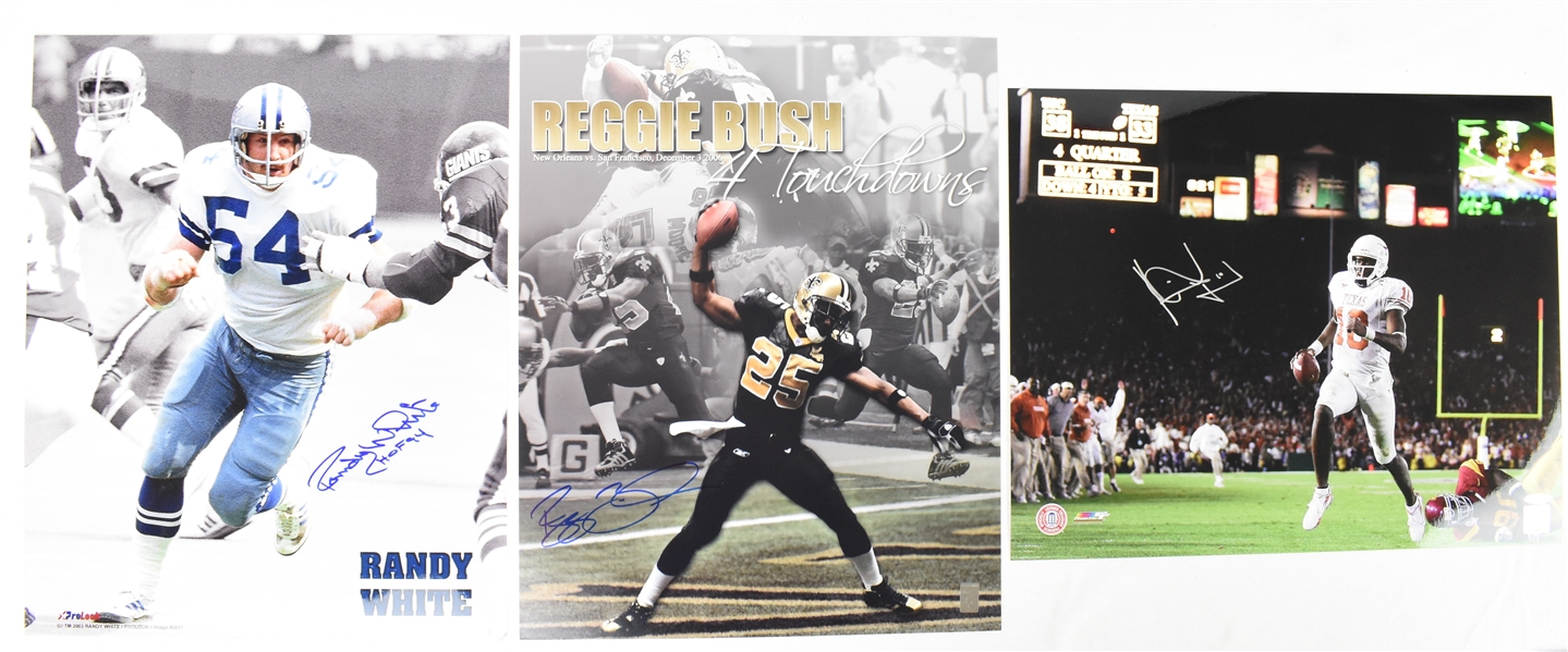 Lot of 3 Autographed 16x20 Photos w/Randy White