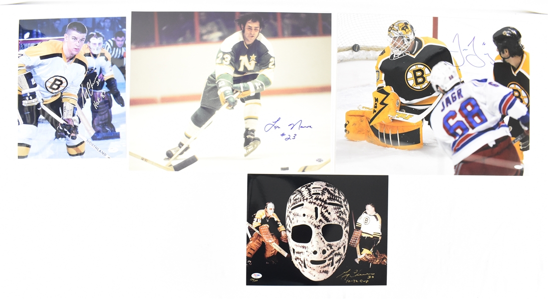 Lot of 4 Autographed 16x20 Photos w/Gerry Cheevers