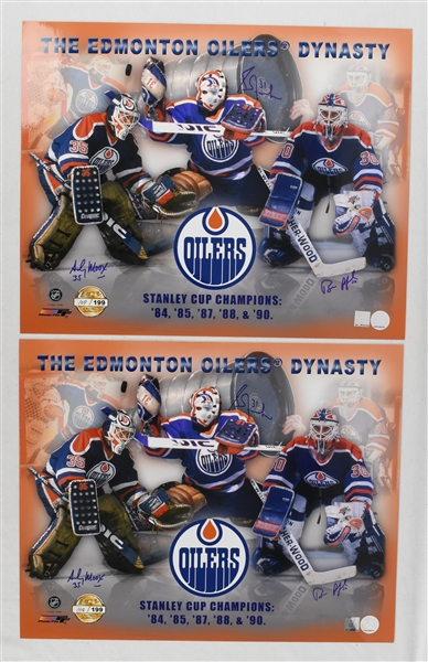 Lot of 2 Autographed Edmonton Oilers Dynasty 16x20 Limited Edition Photos 