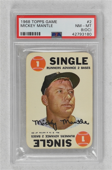 Mickey Mantle 1968 Topps Game Card #2 PSA 8 (OC)