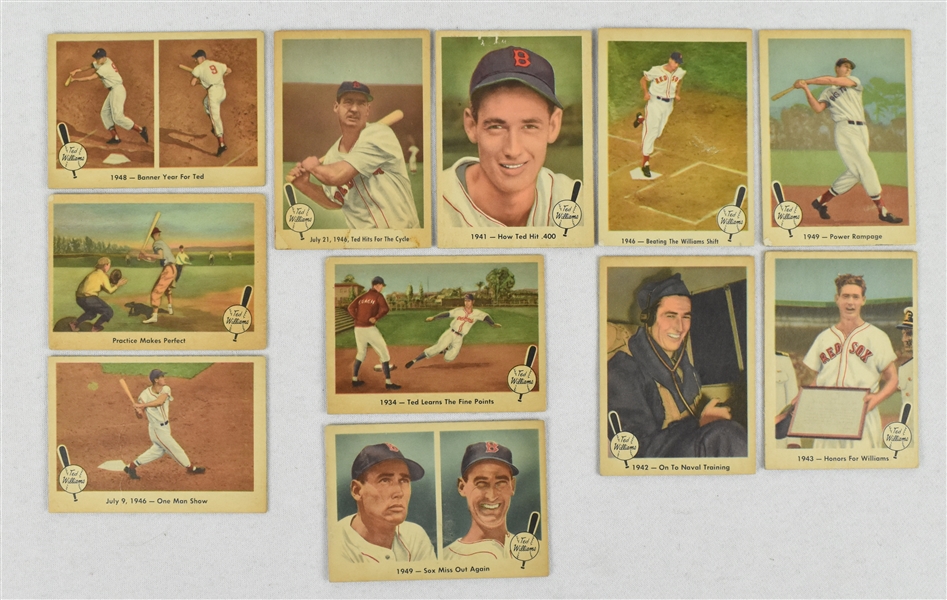 Ted Williams Lot of 11 Vintage 1959 Fleer Baseball Cards  