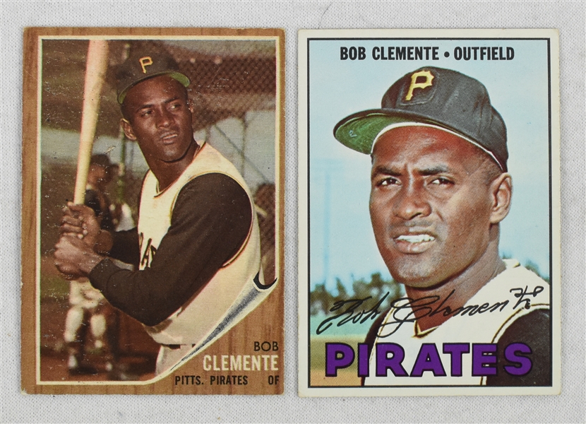 Roberto Clemente Lot of 2 Vintage Topps Baseball Cards