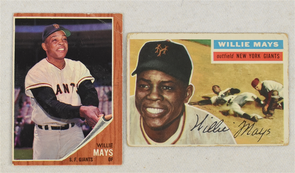 Willie Mays 1956 & 1962 Topps Baseball Cards