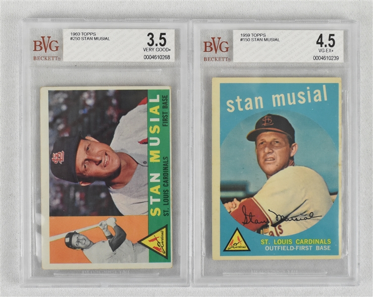 Stan Musial 1959 & 1960 Topps Baseball Cards BVG