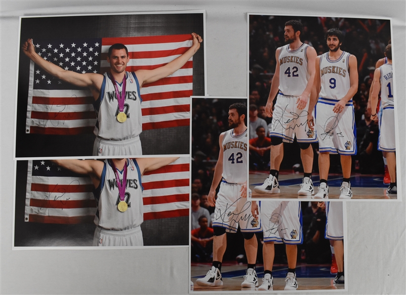 Kevin Love & Ricky Rubio Lot of 9 Autographed 16x20 Photos 