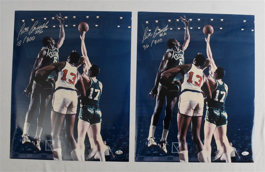 Bill Russell Lot of 2 Autographed 16x20 Photos
