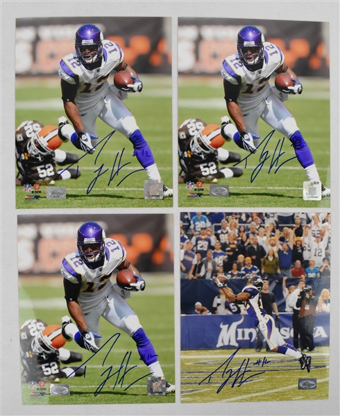 Percy Harvin Lot of 4 Autographed 8x10 Photos 