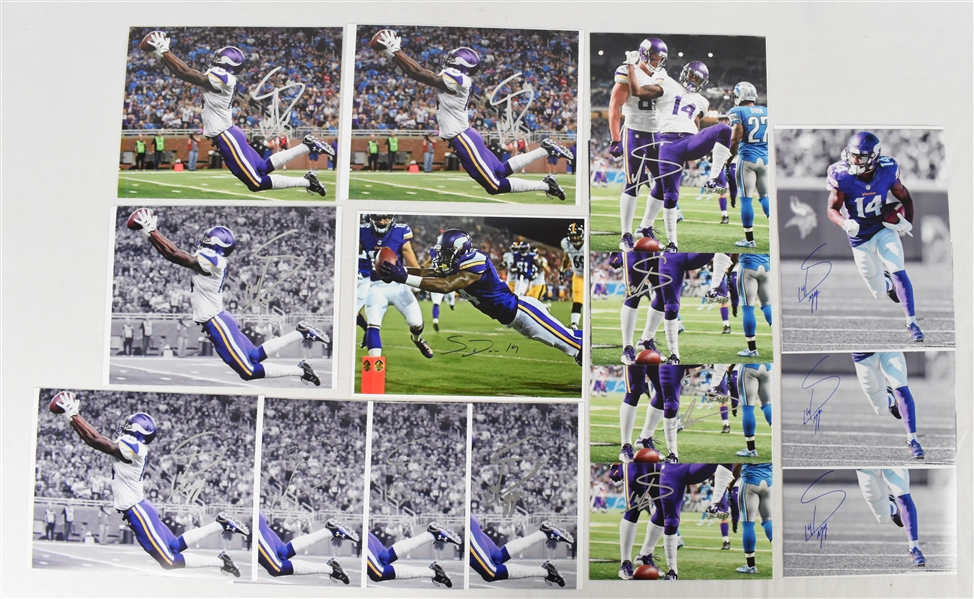 Stefon Diggs Lot of 15 Autographed 8x10 Photos