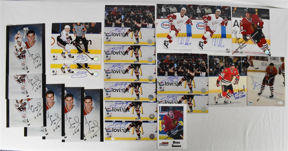 Collection of 22 Autographed 8x10 Hockey Photos
