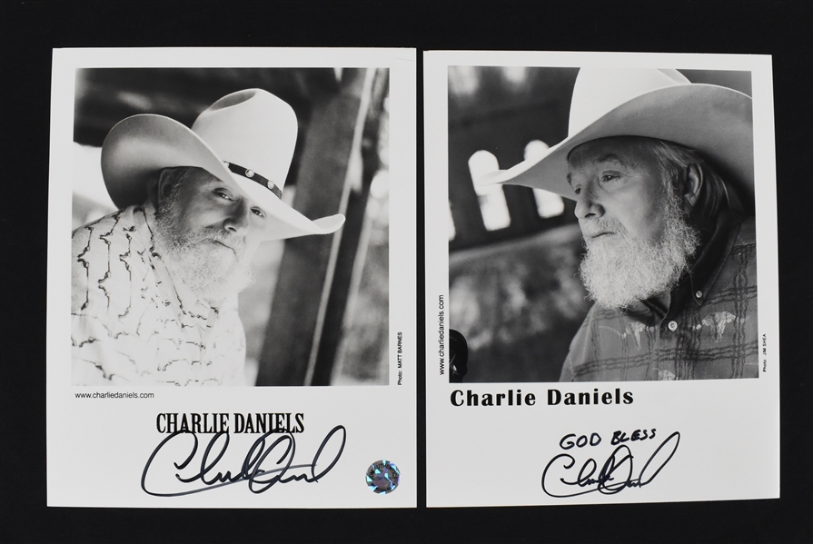 Charlie Daniels Lot of 2 Autographed 8x10 Photos