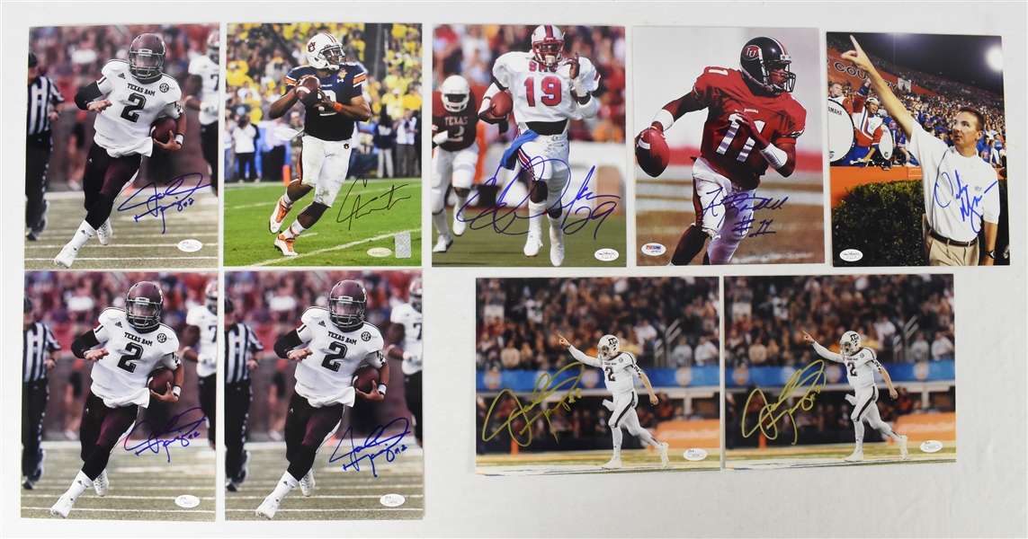 Collection of 9 Autographed 8x10 NCAA Football Photos w/Eric Dickerson
