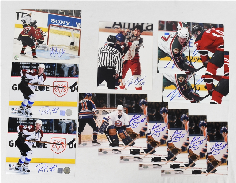 Collection of 11 Autographed 8x10 Hockey Photos w/Billy Smith