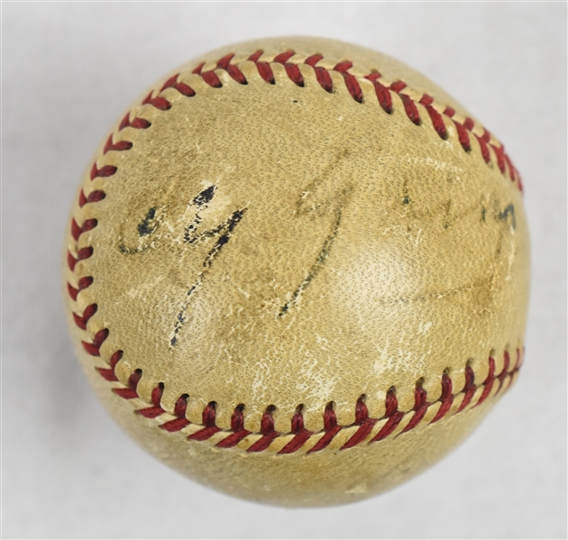 Cy Young Autographed Mini Baseball