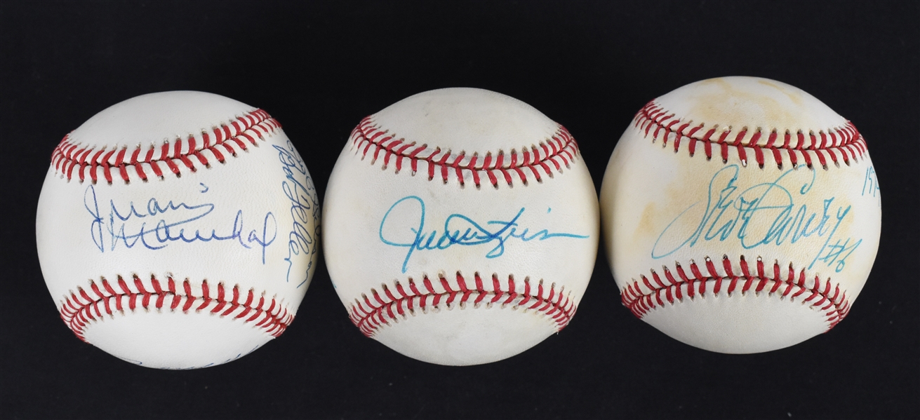 Lot of 3 Autographed Baseballs w/Juan Marichal