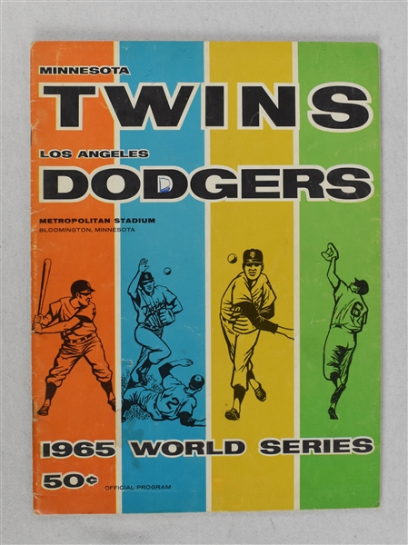 Minnesota Twins vs. Los Angeles Dodgers 1965 World Series Program at Metropolitan Stadium