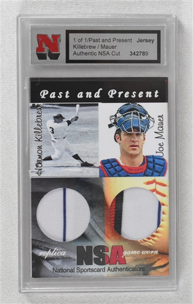 National Sportcard Authenticators Killebrew/Mauer Jersey Card 1/1 One-of-One